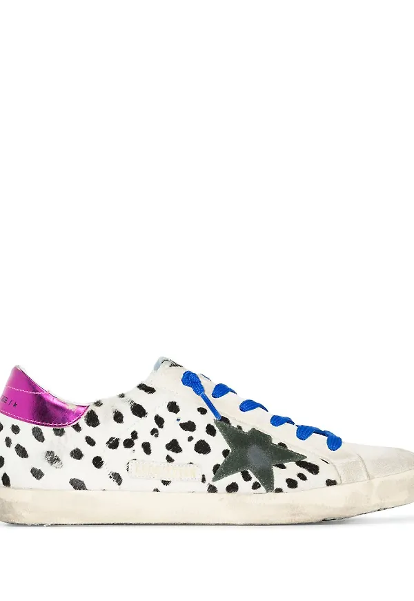 Golden Goose Superstar leopardmönstrade sneakers - Vit