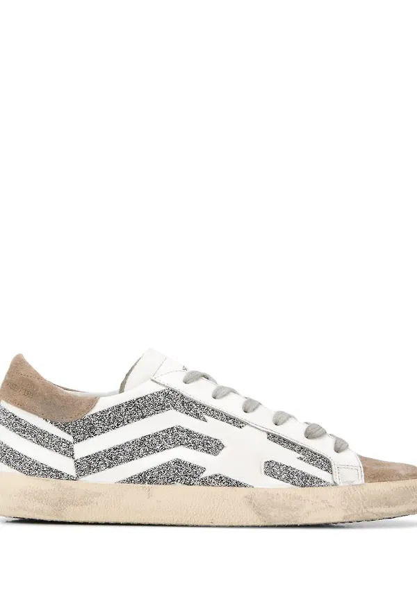 Golden Goose Superstar randiga sneakers - Vit