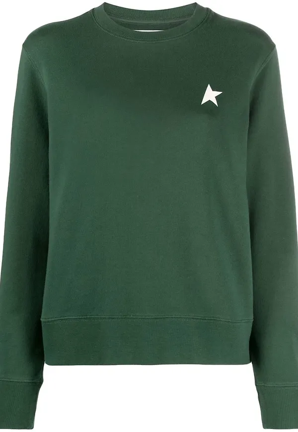 Golden Goose sweatshirt med stjärntryck - Grön