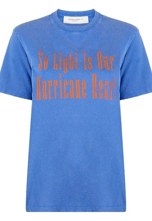 Golden Goose t-shirt med slogan - Blå