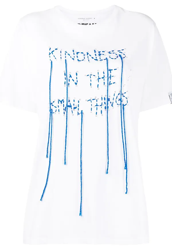 Golden Goose t-shirt med slogan - Vit