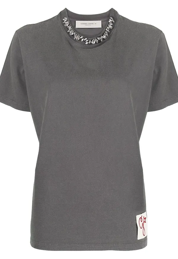 Golden Goose t-shirt med strass - Grå