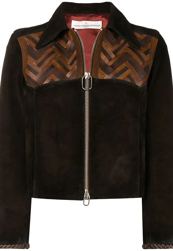 Golden Goose utrustat läderjacka - Brun