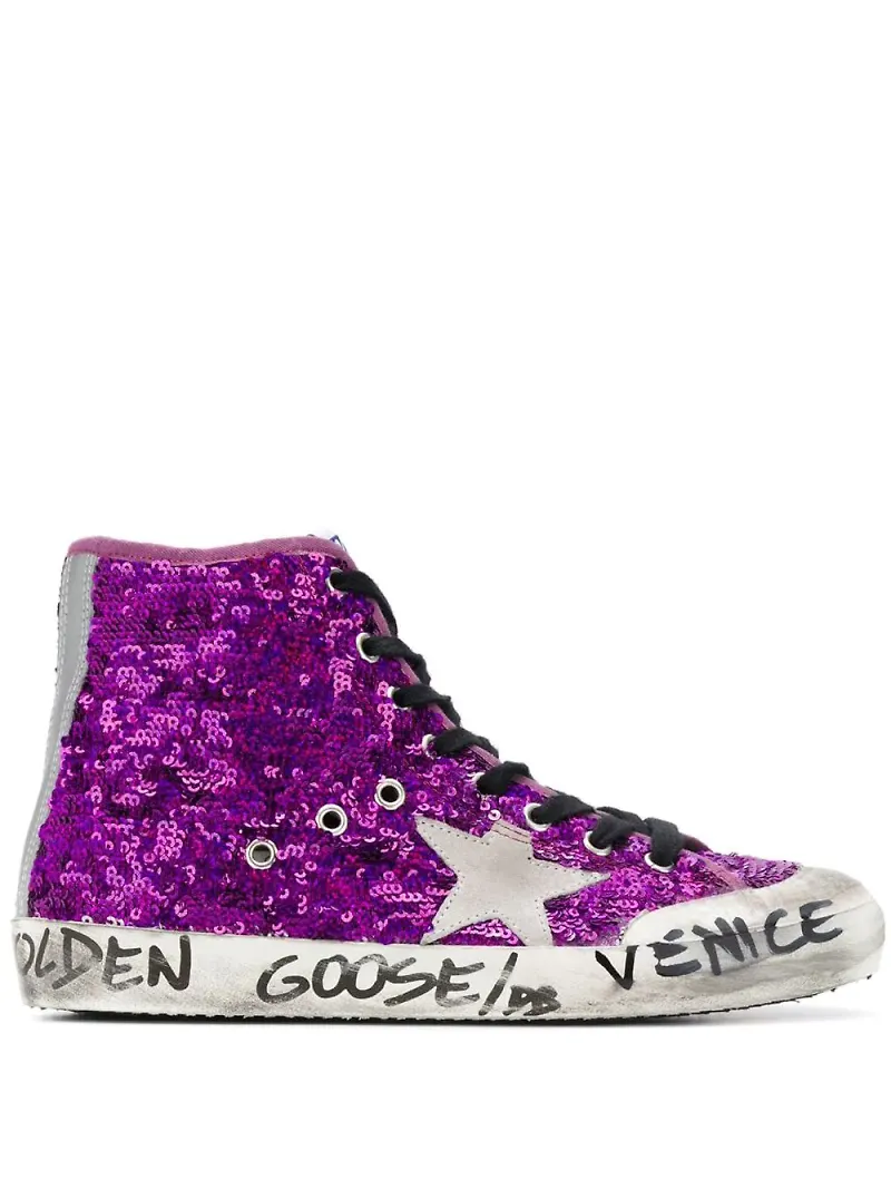 Golden Goose Venice sneakers med paljetter - Lila