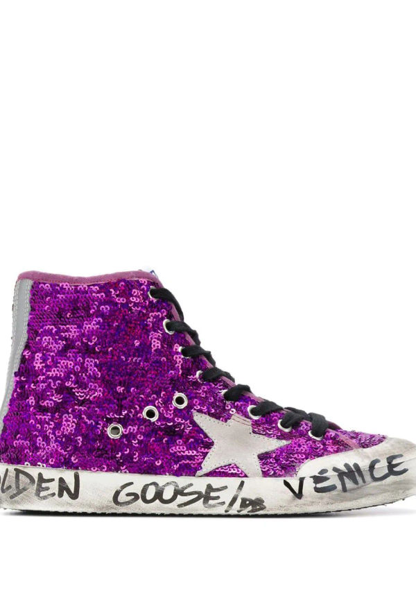 Golden Goose Venice sneakers med paljetter - Lila