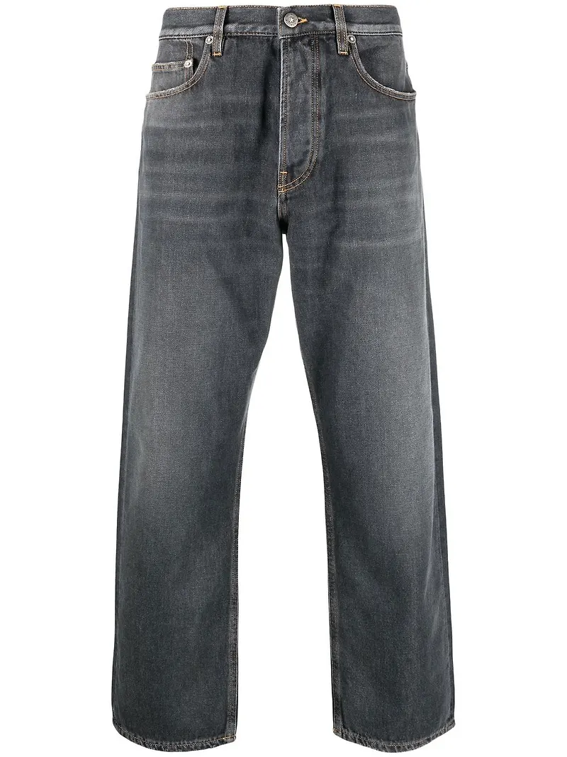 Golden Goose wide leg-jeans med logotypmärke - Svart