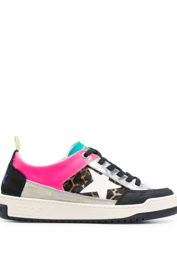 Golden Goose Yeah leopardmönstrade sneakers - Brun