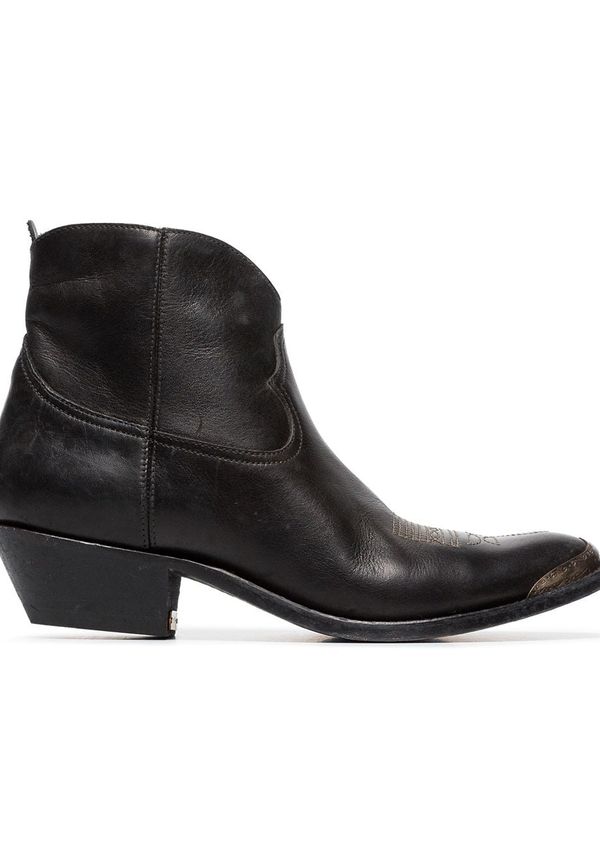 Golden Goose Young cowboy-boots i läder - Svart