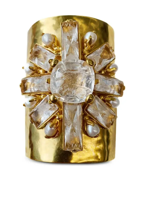 Goossens Manchette Stones armband - Guldfärgad