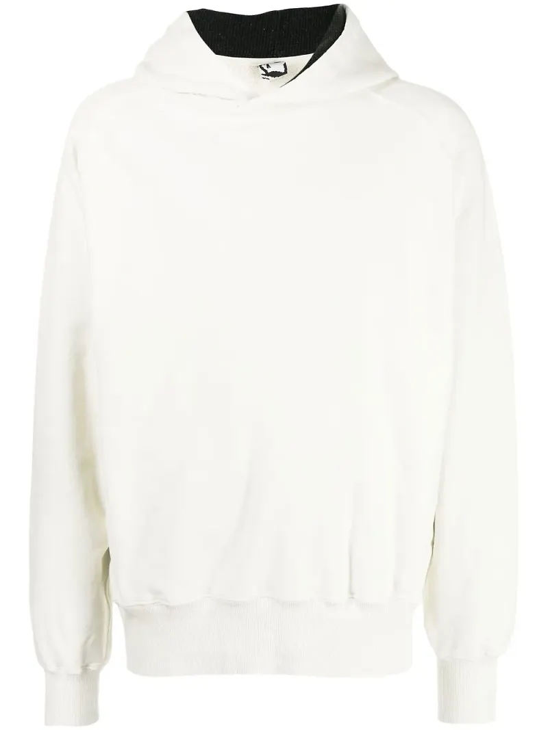 GR10K Compass hoodie med rundad hals - Vit