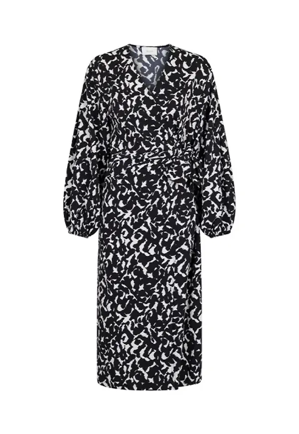Graphic Wrap Dress