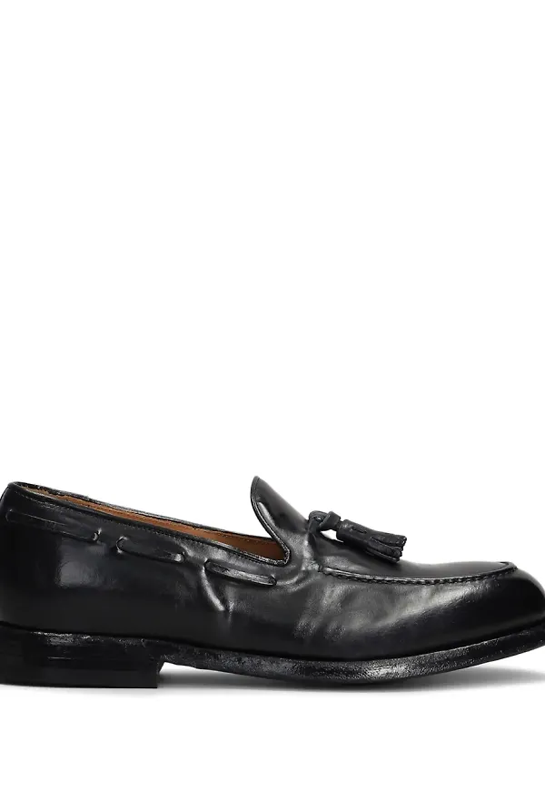 Green George läderloafers med tofs - Svart