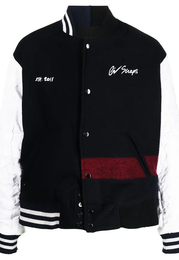 Greg Lauren bomberjacka med broderad slogan - Blå