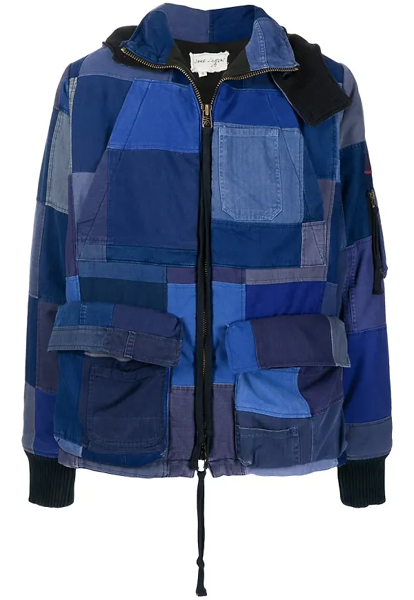 Greg Lauren rock med lappdesign - Blå