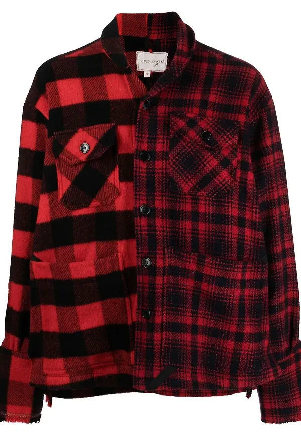 Greg Lauren rutig skjortjacka - Svart