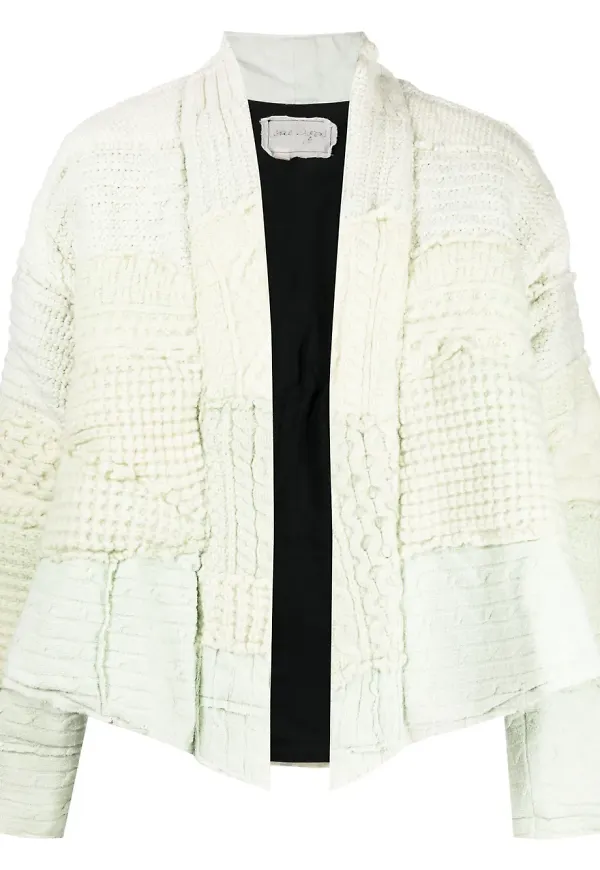 Greg Lauren stickad jacka med huva - Grön
