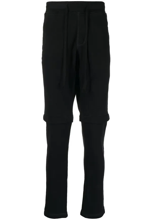 Greg Lauren sweatpants med dragsko - Svart