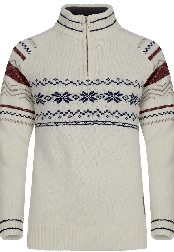 Gridarmor Women's Snøstjerne Half Zip Ullgenser Bright White