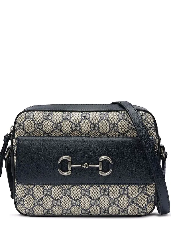 Gucci 1955 Horsebit axelremsväska - Blå