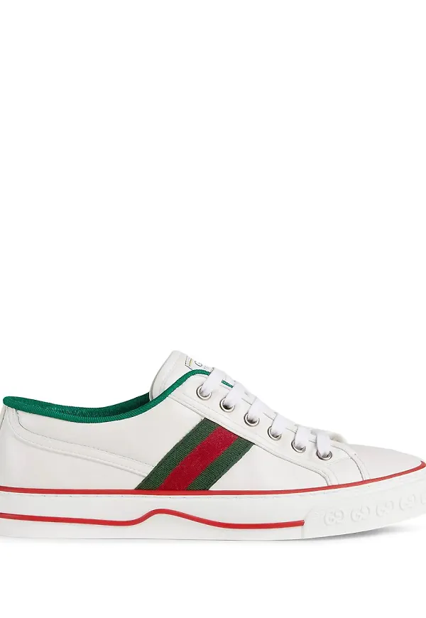 Gucci 1977 Web randiga sneakers - Vit