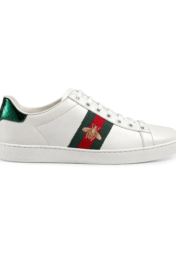 Gucci Ace broderade låga sneakers - Vit