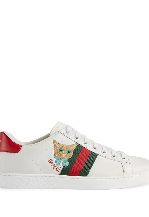 Gucci Ace broderade sneakers - Vit