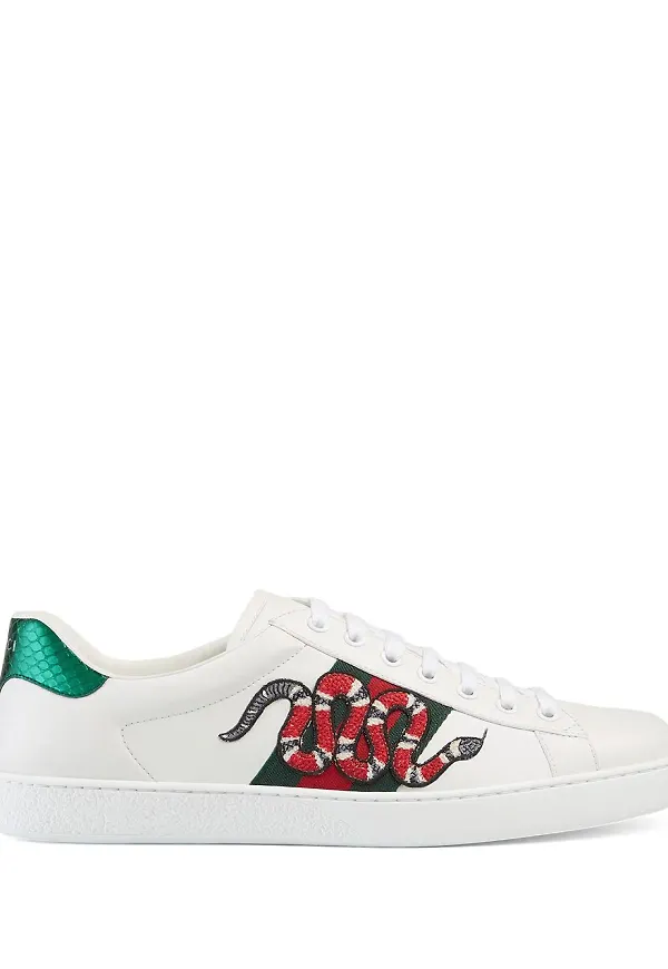 Gucci Ace broderade sneakers - Vit