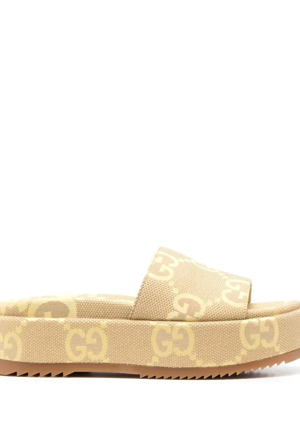 Gucci Angelina platåtofflor - Gul