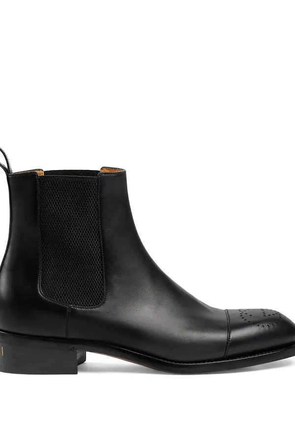 Gucci ankelboots i läder - Svart
