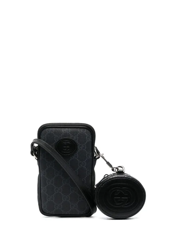 Gucci axelväska med monogram - Svart