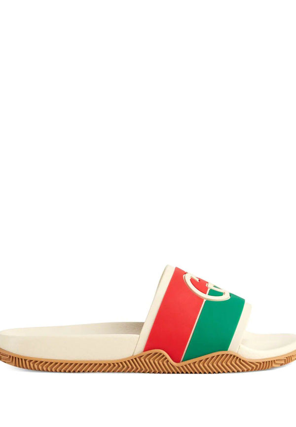 Gucci badtofflor med logotyp - Grön