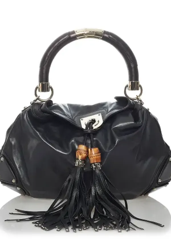 Gucci Bamboo Indy Leather Satchel