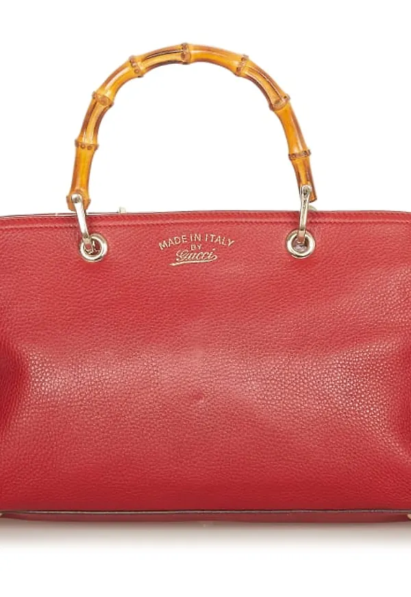 Gucci Bamboo Shopper Leather Satchel