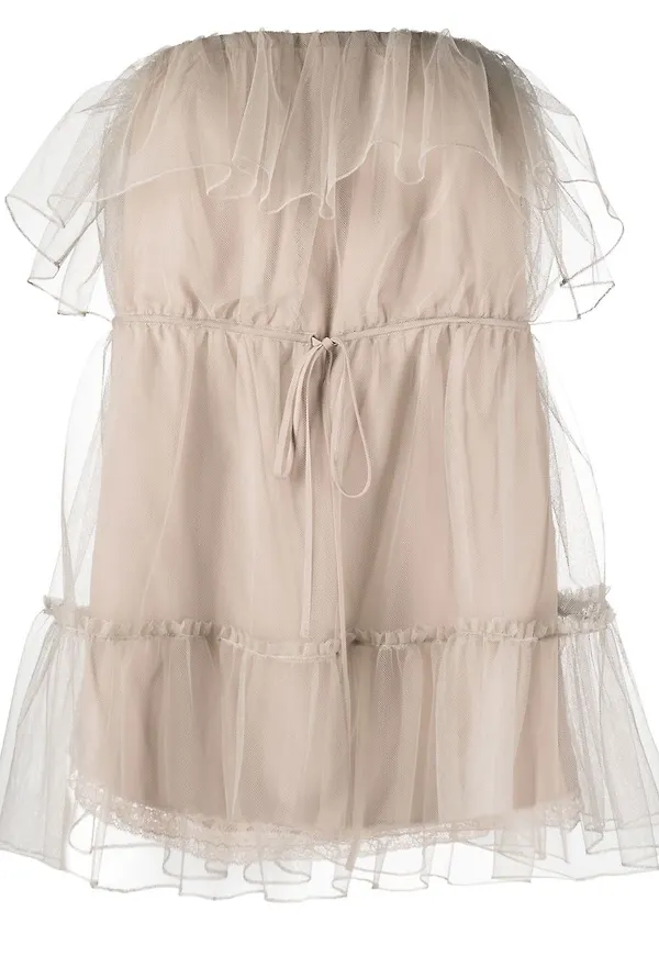 Gucci bandeau-topp med volang - Neutral