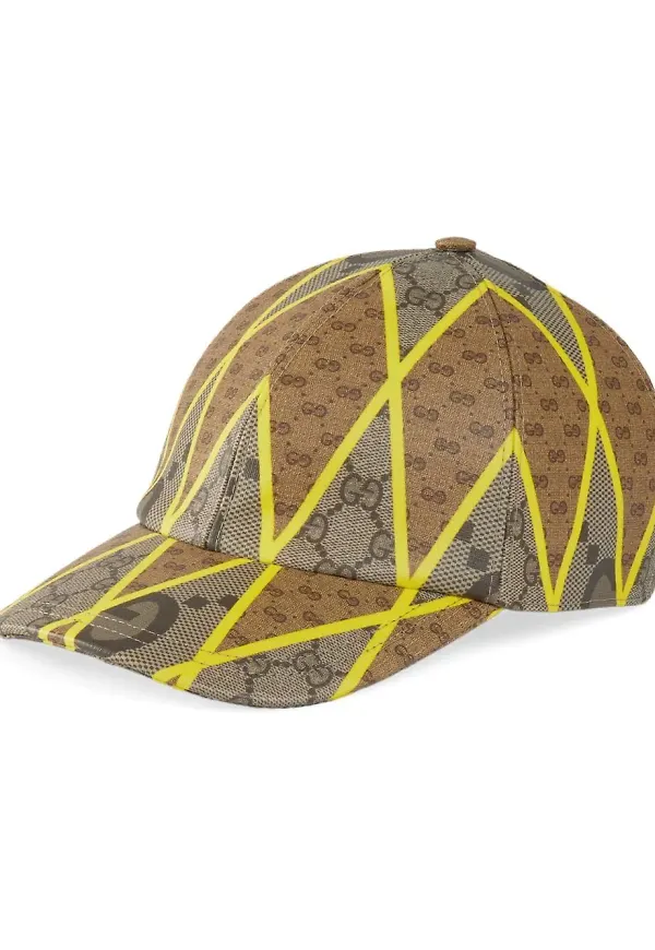Gucci basebollkeps med lappdesign - Brun