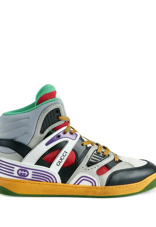 Gucci Basket höga sneakers - Grå