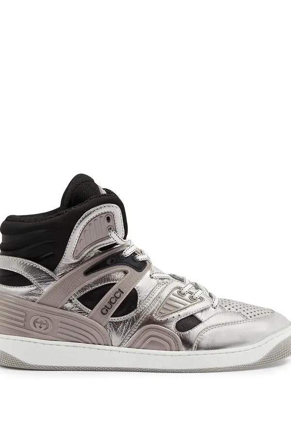 Gucci Basket höga sneakers - Grå