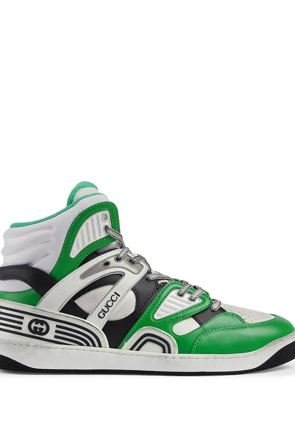 Gucci Basket höga sneakers - Grön