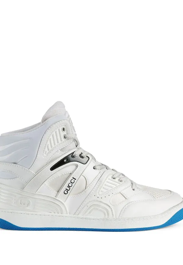 Gucci Basket höga sneakers - Vit