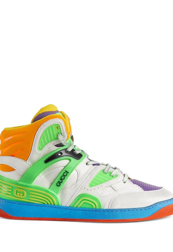 Gucci Basket höga sneakers - Vit