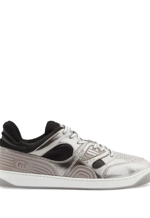 Gucci Basket sneakers med panel - Silverfärgad
