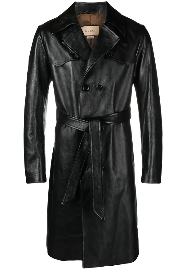 Gucci belted trench coat - Svart