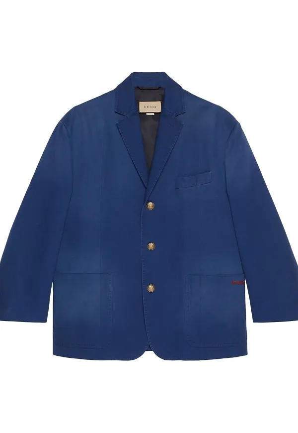 Gucci blazer med broderad logotyp - Blå