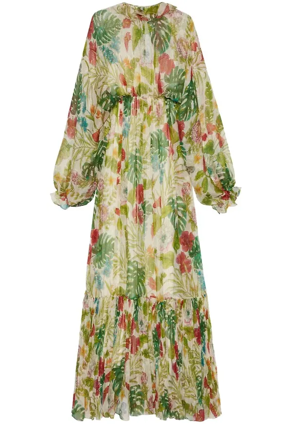 Gucci blommig klänning - Grön