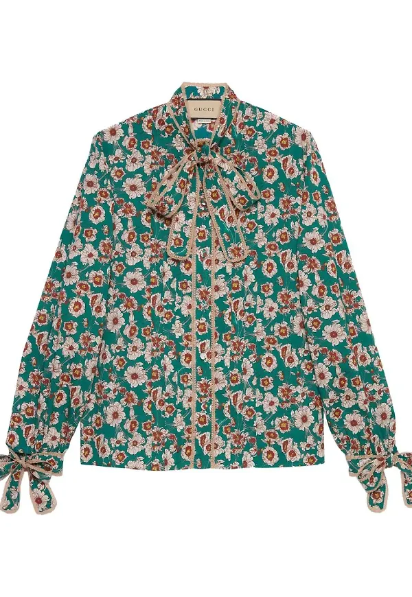 Gucci blommig skjorta - Blå