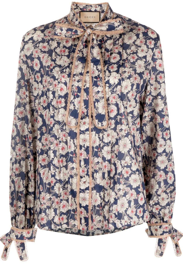 Gucci blommig skjorta - Blå