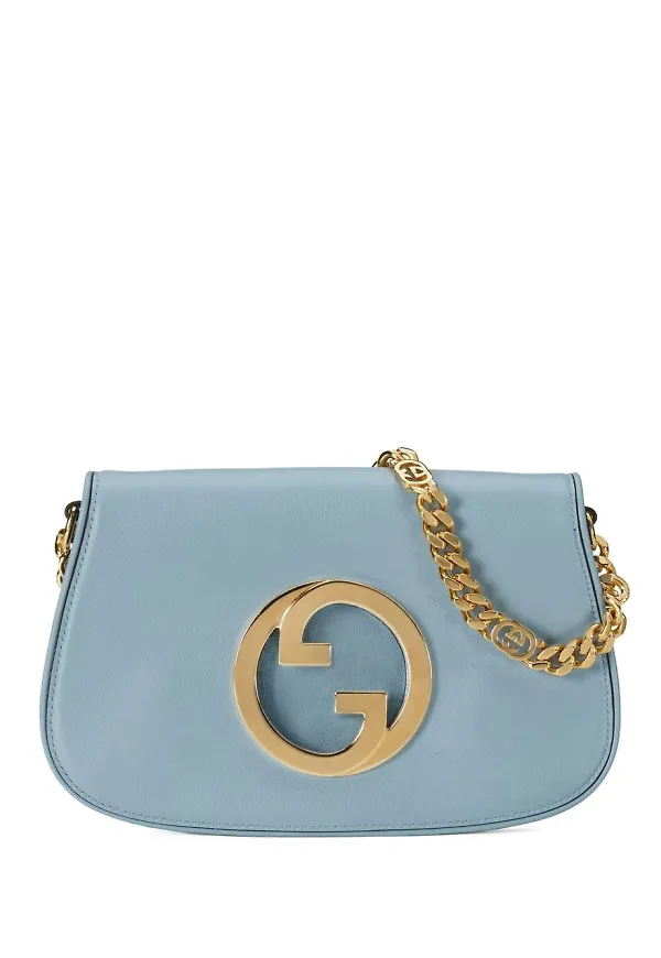 Gucci Blondie Interlocking-G axelväska - Blå