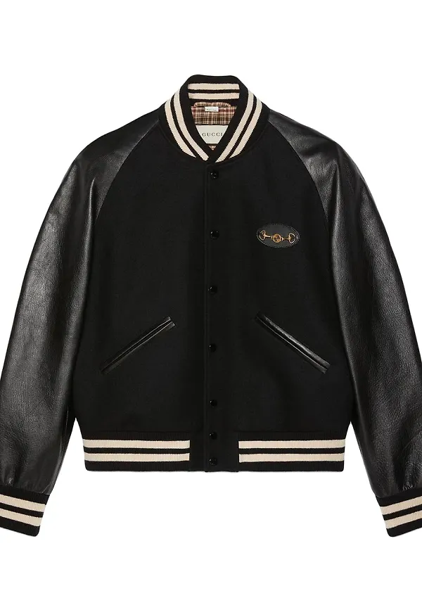 Gucci bomberjacka med GG-logotyp - Svart