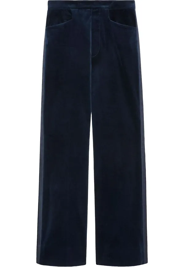Gucci bootcut-byxor i sammet - Blå