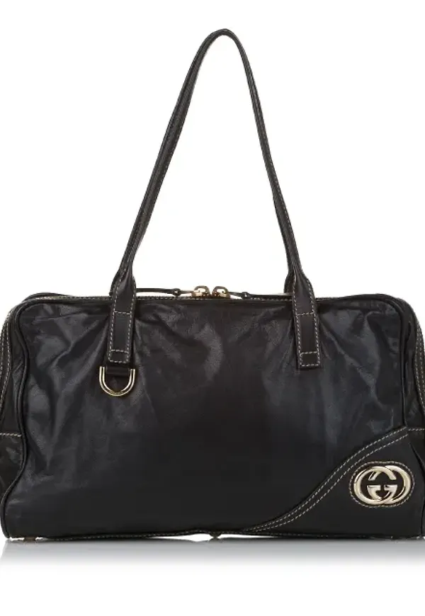 Gucci Britt Leather Boston Bag